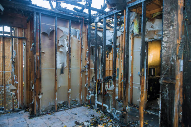 Professional Emergency Fire Damage Restoration technician working in Hamburg, PA